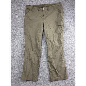 Duluth Trading Pants Womens 20x33 Green Nylon Cargo Hiking Outdoor Stretch